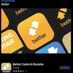 App Casinò Betfair per iOS