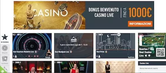 Bonus casino live snai